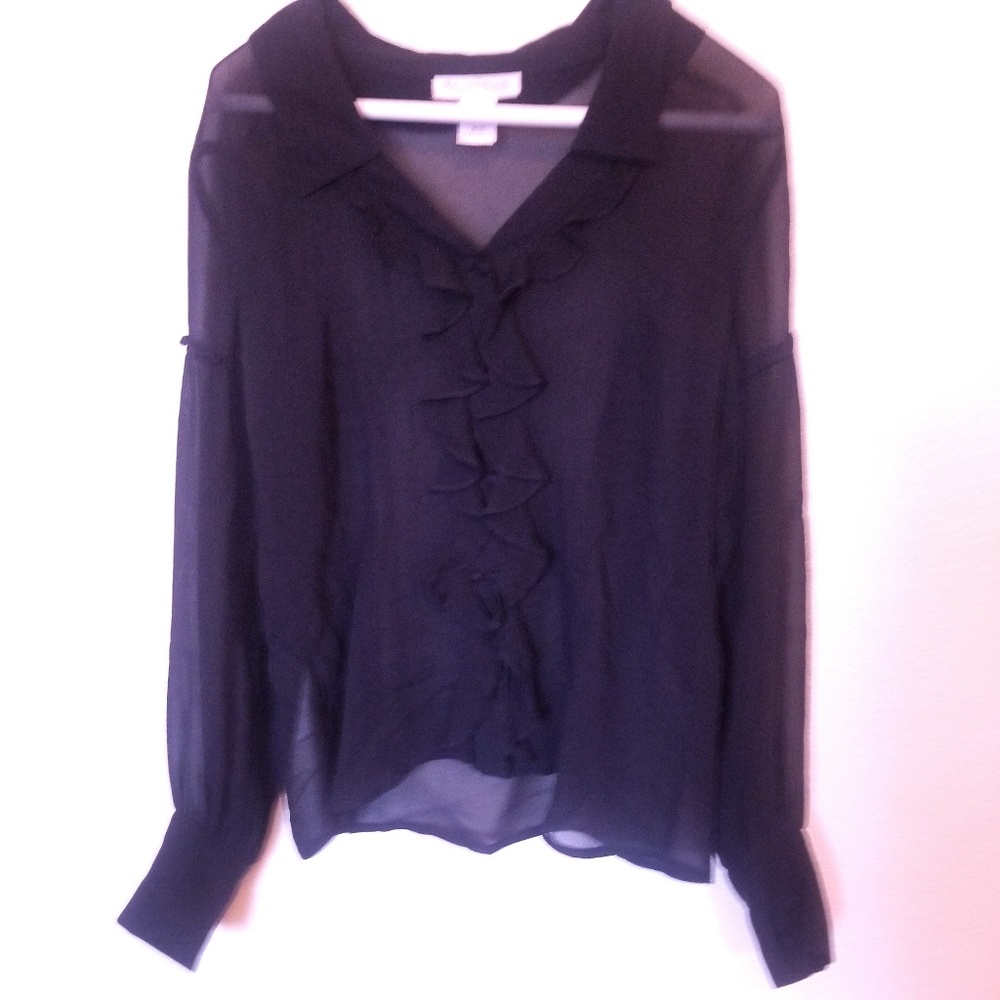 Black Ruffled Blouse